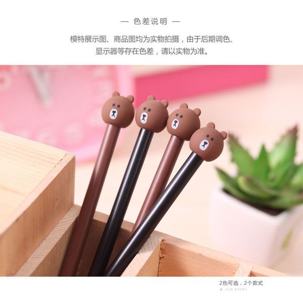 

4pcs lovely relax bear gel pen kawaii animals stationery canetas escolar papelaria gift office material school supplies