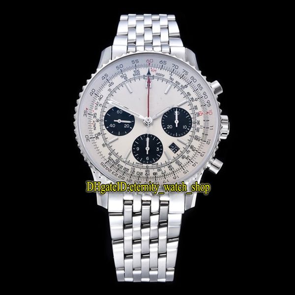 GF Top Edition B01 43MM AB0121211G1A1 ETA A7750 Хронограф Мужские часы с автоматическим белым циферблатом Безель с двусторонним вращением Спортивный секундомер239J