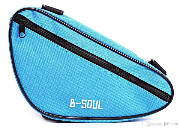 

b - soul portable mountain bicycle handlebar triangle bag attach with three nylon hook straps, easy to install and take off