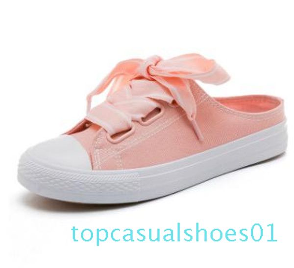 

qiaojingren women casual shoes 208 spring summer mesh shoes woman flats platform half slipper fashion breathable women sneakers t01, Black