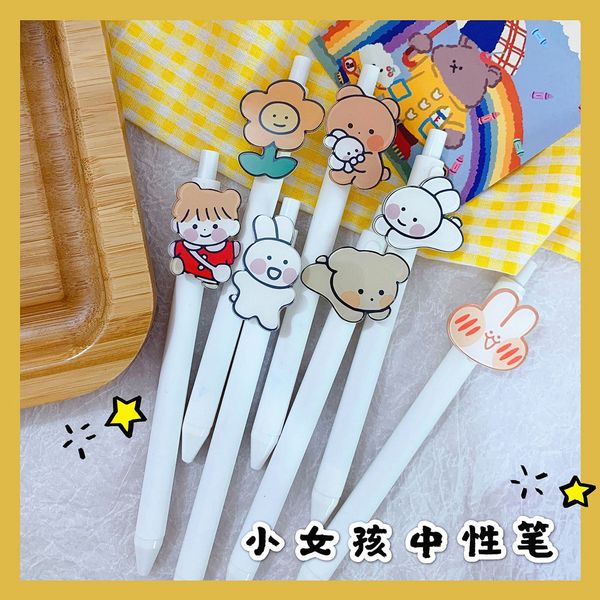 

гелевая ручка корейский версии инс чистый красный мультфильм гелевая ручка милый творческий толчок, нажим тип черный ручка канцелярские с се