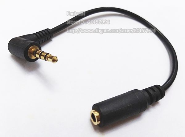 Kabel, 90 Grad rechtwinkliges 3,5-mm-4-poliges Audio-Stereo-Stecker-Buchse-Verlängerungskabel, 20 cm/100 Stück