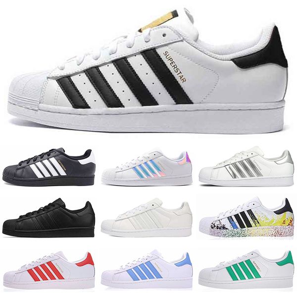 

новое прибытие оригинальное superstar повседневная обувь мужчины женщины super star черный белый золотой красный суперзвезд плоский гордость