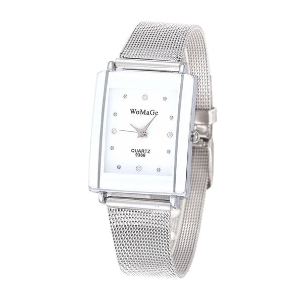 

alloy steel women watches female quartz wrist watches rectangular dial luxury wristwatch women lady reloj montre femme, Slivery;brown
