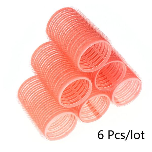 

6 pcs random color large self grip hair rollers pro salon hairdressing curlers multi size professional hair salon tool