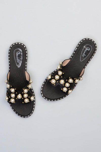 

bambi black female slippers f0314550109