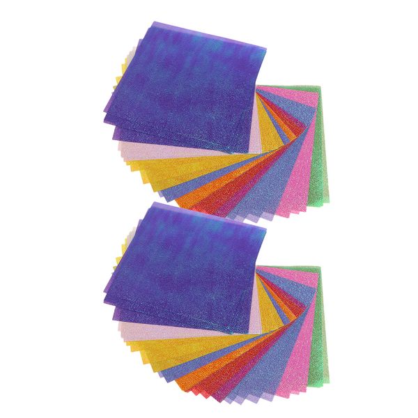 

100 pcs colored shimmer paper handmade diy folding craft paper