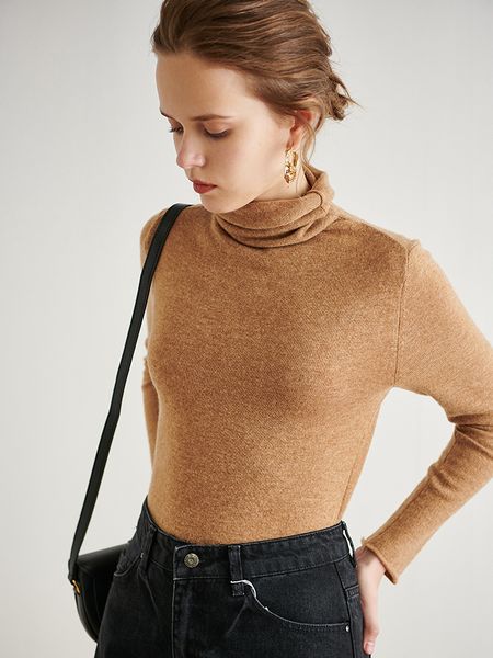

alkmene autumn and winter piles of high collar wool sweater women's slim rolled thin section sweater warm, White;black