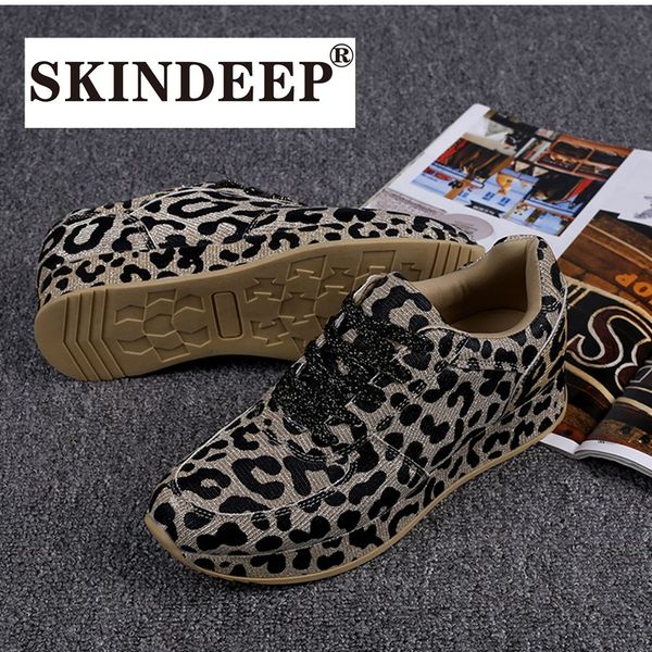 

skindeep fashion ultra-light wild leopard pattern women's sneakers casual shoes large size 36-41 flat shoes, Black
