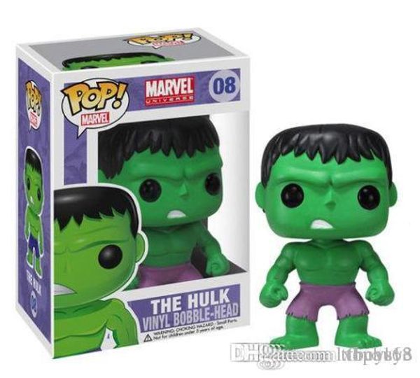 

cute lxh nice gift funko pop marvel comics avengers the hulk bobble head vinyl action figure with box #08 toy gift