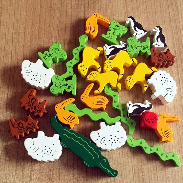 

family game board for kids animal upon animals dobble stacking children party games new y200413