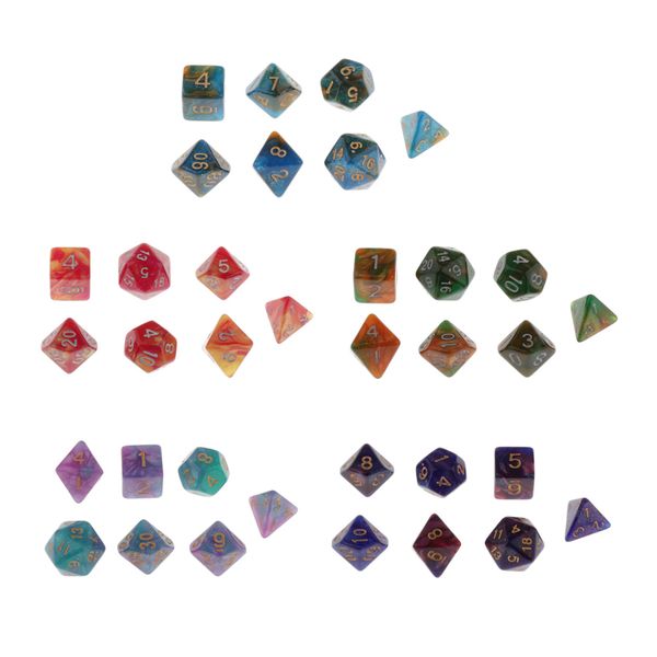 

35pcs polyhedral dice d4 d6 d8 d10 d12 d20 for dnd rpg games