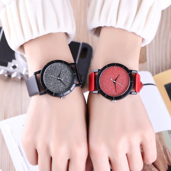 

fashion women's watches wholesale simple casual student wristwatches 2019 moon starry sky quartz watches dhl lw048, Slivery;brown
