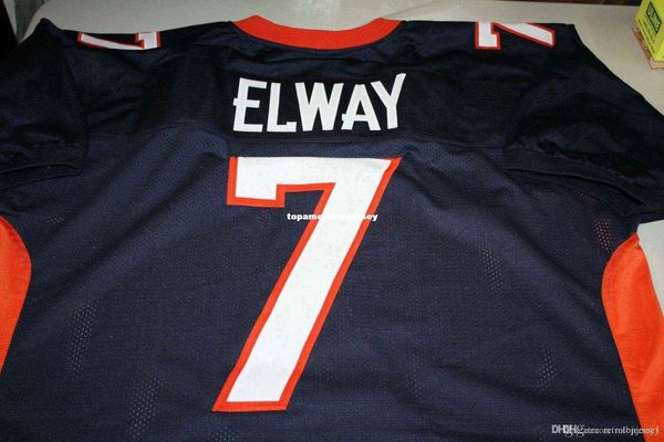 

retro john elway #7 custom s-5xl,6xl mitchell & ness jersey stitching men's football jerseys rugby, Black;blue