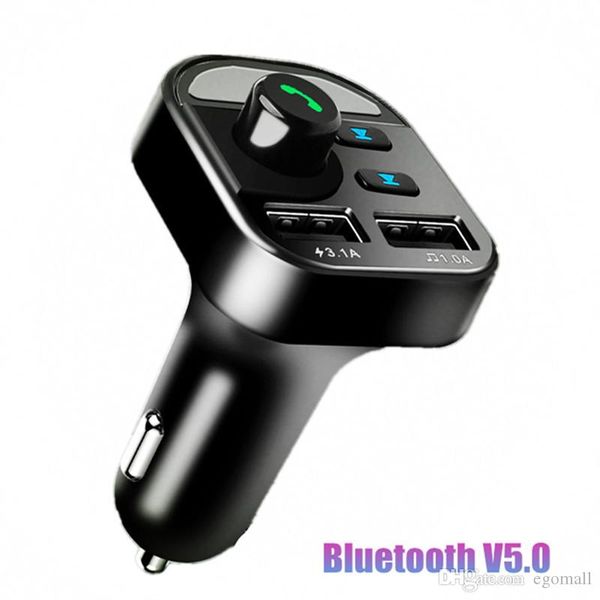 

usb aux bluetooth 5.0 car kit 4.1a dual usb phone charger fm transmitter wireless audio receiver lcd digital voltage display