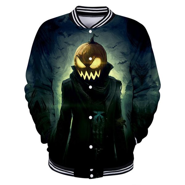 

halloween hooded jackets 2019 long sleeve zipper men and women basic jackets coats sweater pocket baseball jacket, Black;red