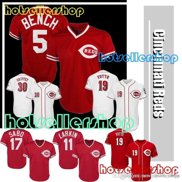 

cincinnati baseball jerseys reds 5 Johnny Benc 30 Ken Griffey Jr 19 Joey Votto 14 Pete Rose 17 Chris Sabo 11 Barry Larkin