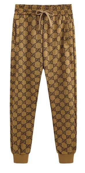 

2019s new t-shirt trousers loose tie g printed trousers men and women fashion pants sports trousers, Black