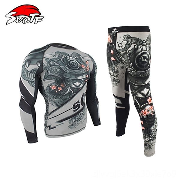 

boxing compression jerseypants rashguard kickboxing cycling mma tight long tshirts trousers muay thai boxing wear athletic & outdoor apparel, Black;red
