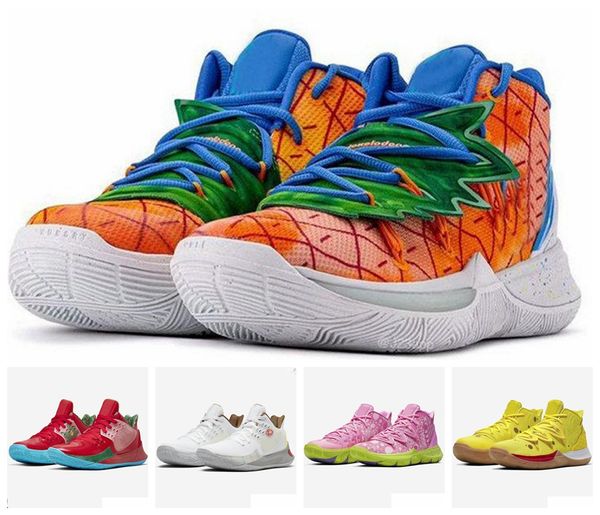 

kyrie mens tv pe basketball shoes 5 for 20th anniversary irving 5s pineapple house graffiti x squidward sponge sports sneakers size us 7-12, Black