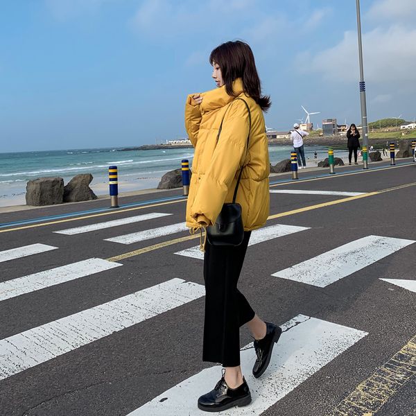 

short fund easy down cotton woman back season special selling cotton-padded jacket 2019 bread serve student winter clothes, Tan;black