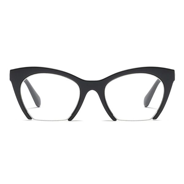 

fashion cat glasses frames optical women 2019 womens retro oversized eyeglasses half frame transparent glasses frame nx, Black