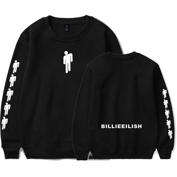 

frdun tommy billie eilish women and men spring clothes 2019 capless long sleeves hoodies print kpops plus size 4xl, Black