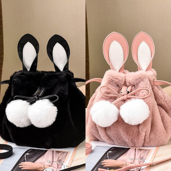 

all-match shoulder slanting women 2020 cute plush all-match shoulder slanting bucket bag bucket bag women 2020 cute plush