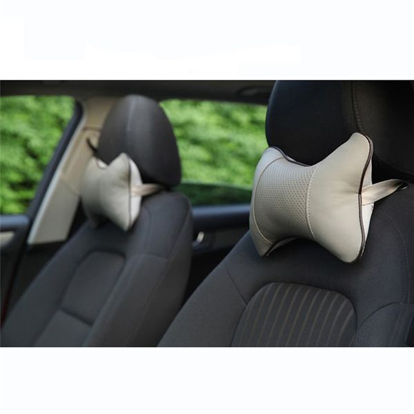 

1pcs mesh headrest neck pillow leather car neck pillow breathable pvc car auto seat cover decoration interior accessory