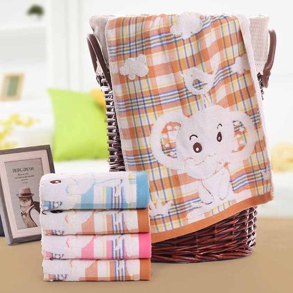 

soft 100% cotton quality cartoon baby elephant printed beauty face bath spa hand hair towel swimming home asciugamano serviette