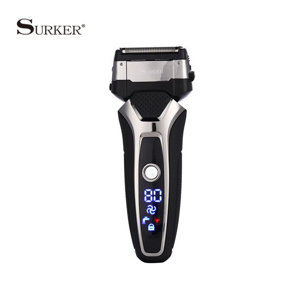 

professional 3 blade electric shaver floating shave rechargeable waterproof razor men with led display beard trimmer machine