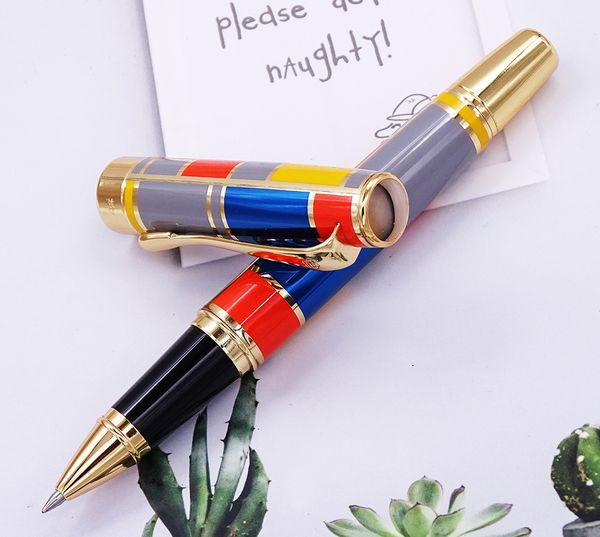 

hero 767 roller ball pen with golden trim fashion colored ink pen with smooth refill great for gift graduate business office, Blue;orange