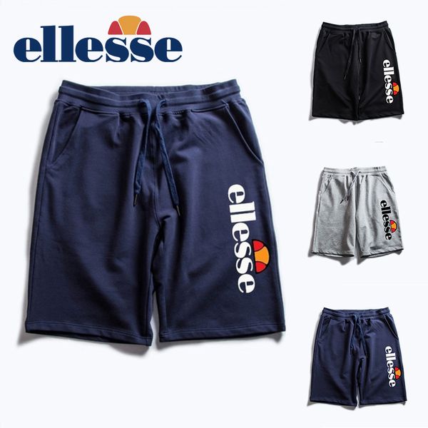

Ellesse Mens Designer Printed Cotton Shorts Black Grey Navy Original Brand Men Fashion Jogging Pants Summer Sports S-3XL