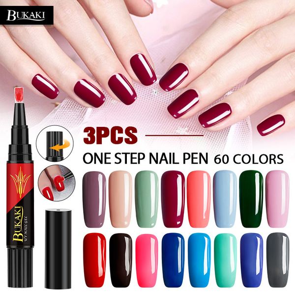 

bukaki buy 3 get 6% off easy 3 in 1 gel nail polish pen 3pcs nail art tips uv gel varnish hybrid sugar nails glue one step