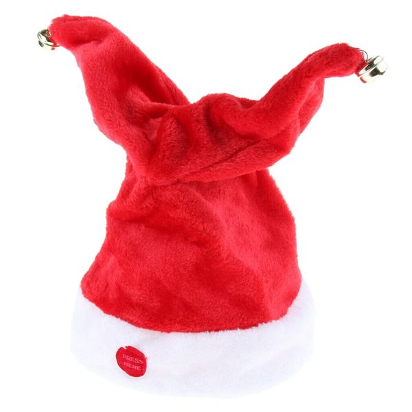 

electric christmas musical hat red velvet musical swing cap party decor
