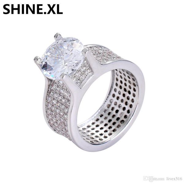 

мода хип-хоп ювелирных изделий высокого класса gold и silver plated micro-инкрустированные циркон кольцо charm мужчин bling bling ювелирные