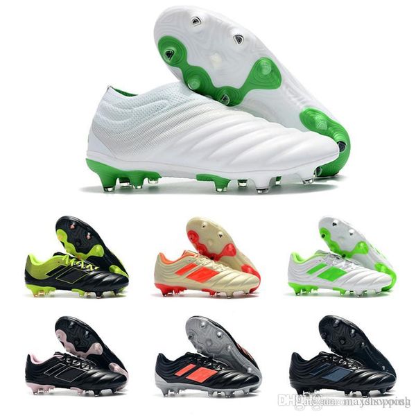 

2019 copa knit without the laces copa 19+ fg triple black champagne soccer shoes for good quality mens trainers training sneakers size 39-45, White;red