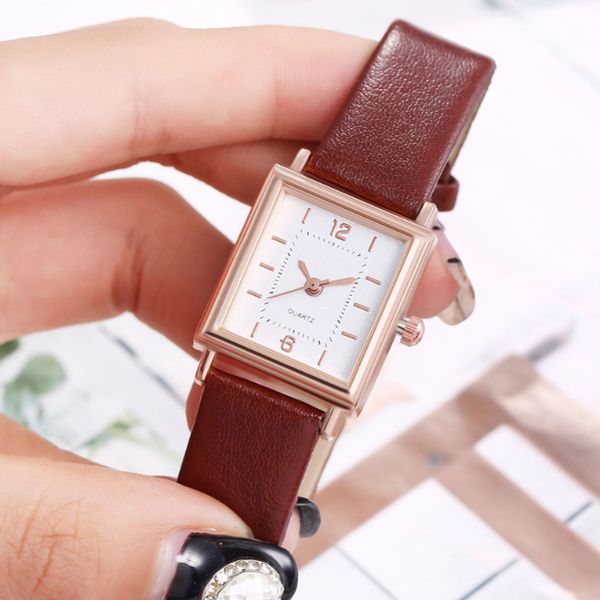 

vintage belt watch simple scale ladies bracelets quartz watch fashion presents waterproof wristwatches shiny design girl watches, Slivery;brown