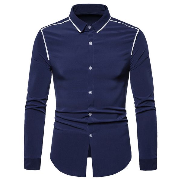 

new arrival long sleeve formal shirts for men slim basic turn-down collar business casual dress shirts camisas masculina, White;black