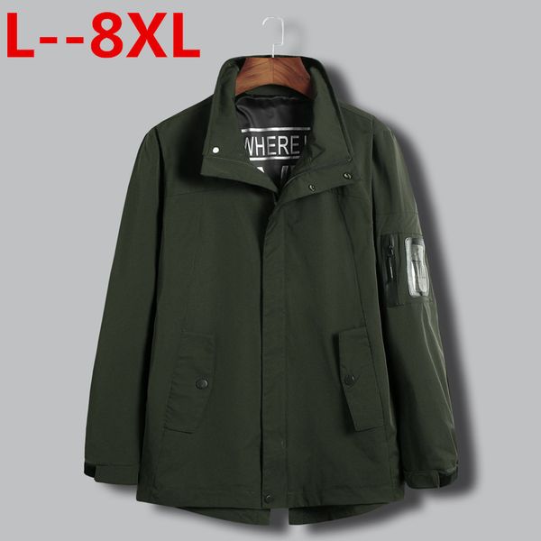 

men's jackets quality bomber solid casual jacket men spring autumn outerwear mandarin sportswear mens for male coats 5xl 6xl 7xl 8xl, Black;brown