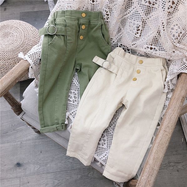 

2019 korea style wholesale girls long pants autumn cotton fashion girls pants 1-6t, Blue