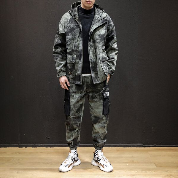 

men's camouflage tracksuit hooded fashion special force jogger suit tuta sportiva uomo warm waterproof tracksuit hh50tz, Gray