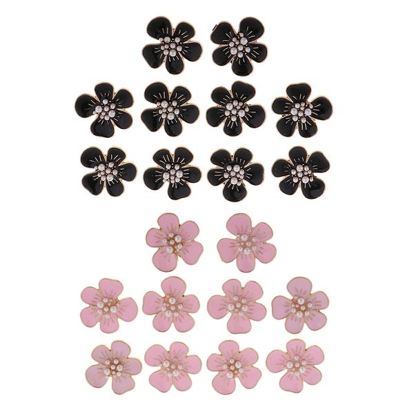 

20pcs pearl flower button floral embellishment for jewelry stud earring