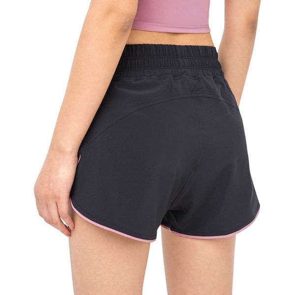 

lukitas sport woman shorts elastic waist quick dry running workout gym shorts fitness loose fake two-piece casual sport, White;red