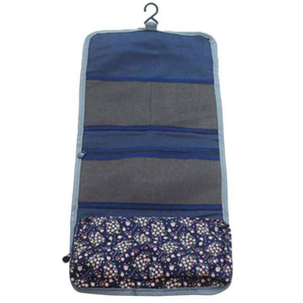 

new style fashion casual practical travel hanging cosmetic bag toiletry organizer ladies women make up pouch dark blue