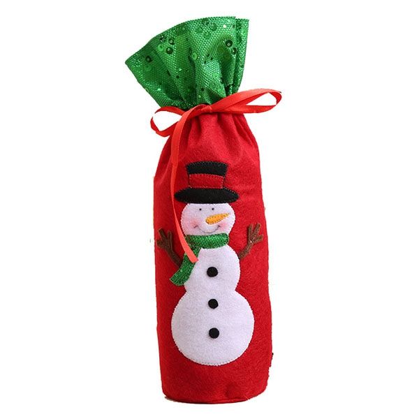 

creative wine bottle cover bag for christmas home party decoration