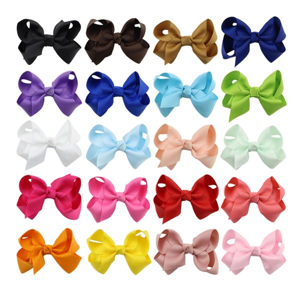 

20pcs \ серия зажимы волосы младенца grosgrain лента луки красочный лук клип бутики бигуди для девочек клипа ребенка головы аксессуары, Slivery;white