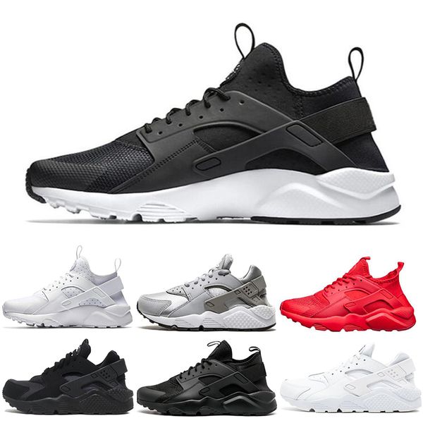 

new huarache 4.0 1.0 classical triple white black red running shoes for mens womens huaraches sports sneaker trainers size 36-45