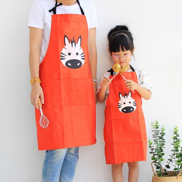 

cartoon animal parenting apron cotton washing kitchen baking pinafore kid draw antifouling bib kindergarten student aprons gpd