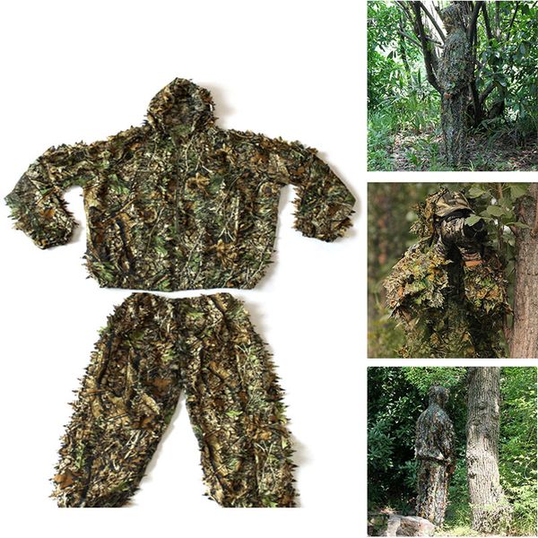 

hunting clothes new 3d bionic ghillie suits yowie sniper birdwatch camouflage clothing jacket pant, Camo